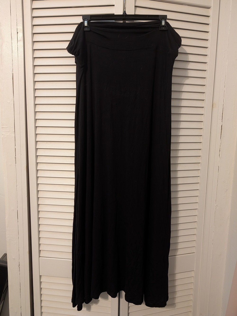 Deb Black Maxi Skirt - Flowing Long Silhouette